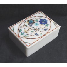 Marble Jewelry Box Semi Precious Stones inlay handicraft home decor and gifts   253815827459